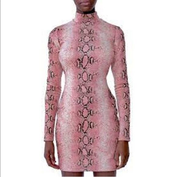 O'dolly Dearest Snake Print Long Sleeve Bodycon Minidress - Picture 9 of 9